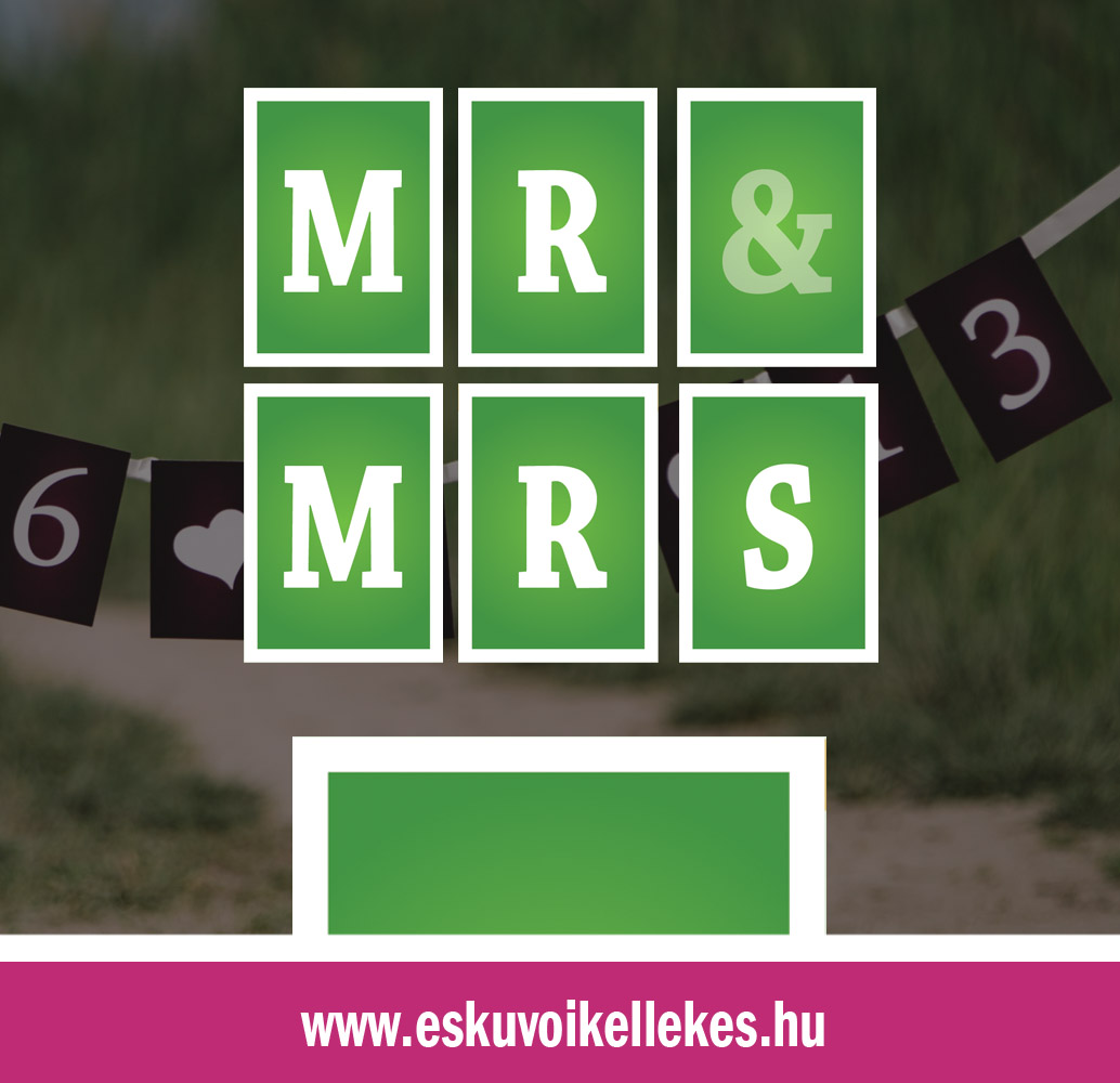 Egyedi Mr&Mrs vagy dátumos szalag – egyenes szegély