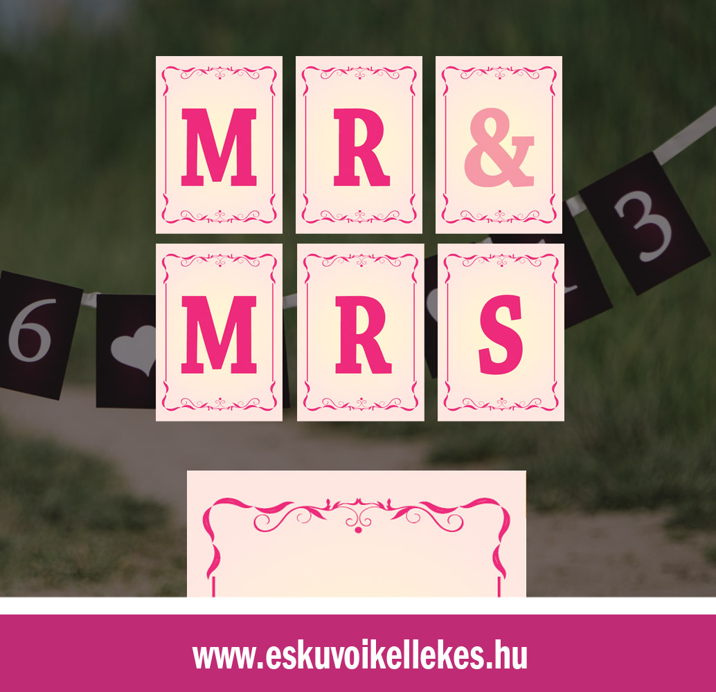 Egyedi Mr&Mrs vagy dátumos szalag – barokk1 szegély
